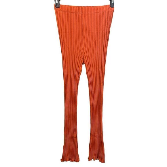 SIMON MILLER Cyrene Ribbed Knit Pants in Burnt Orange NWOT Size Small - Picture 3 of 10